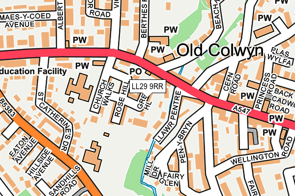 LL29 9RR map - OS OpenMap – Local (Ordnance Survey)