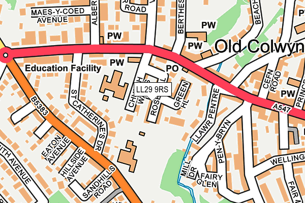 LL29 9RS map - OS OpenMap – Local (Ordnance Survey)