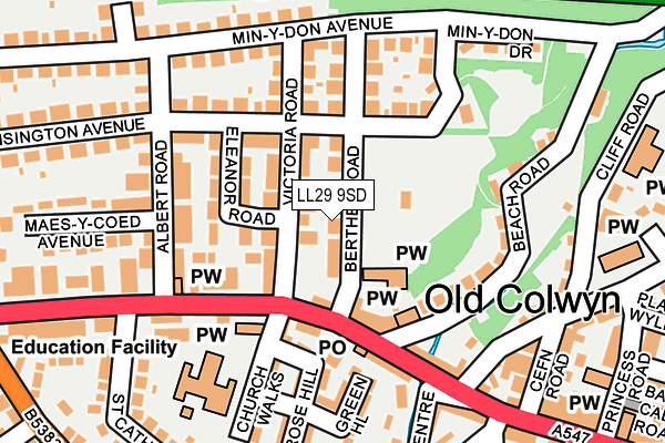 LL29 9SD map - OS OpenMap – Local (Ordnance Survey)