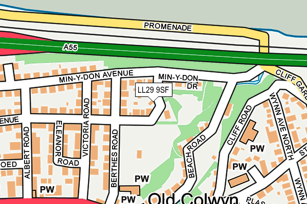 LL29 9SF map - OS OpenMap – Local (Ordnance Survey)