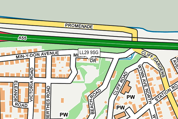 LL29 9SG map - OS OpenMap – Local (Ordnance Survey)