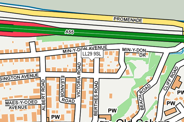 LL29 9SL map - OS OpenMap – Local (Ordnance Survey)