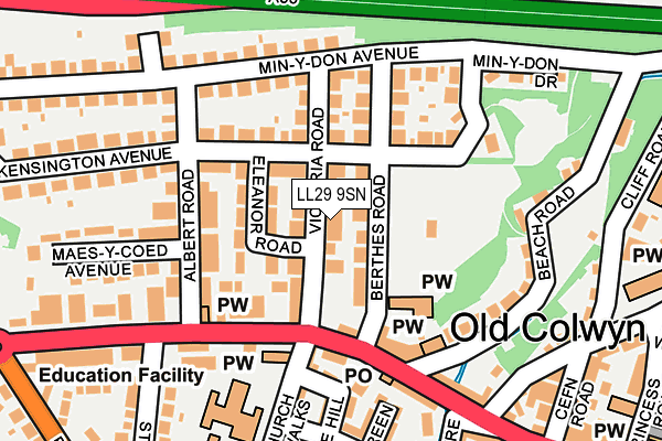 LL29 9SN map - OS OpenMap – Local (Ordnance Survey)