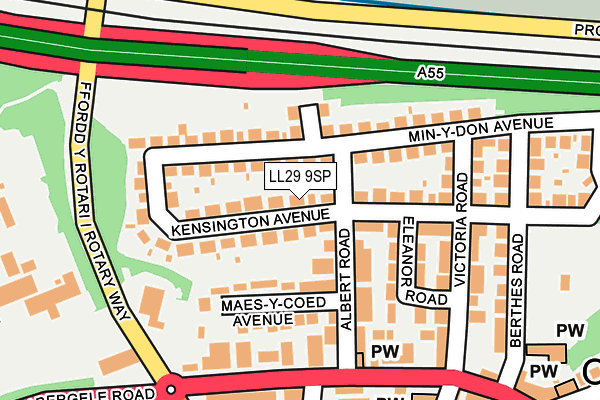 LL29 9SP map - OS OpenMap – Local (Ordnance Survey)