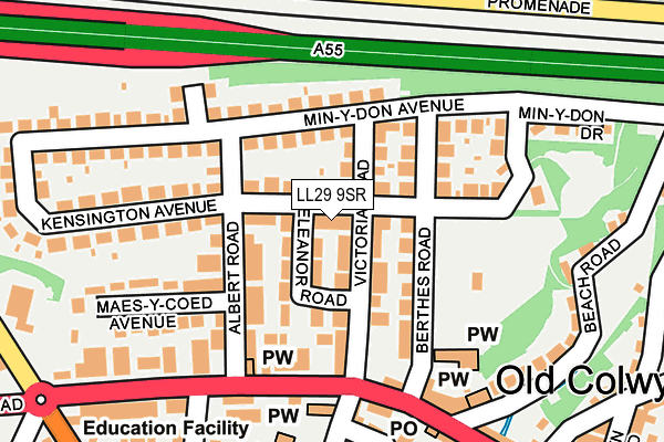 LL29 9SR map - OS OpenMap – Local (Ordnance Survey)