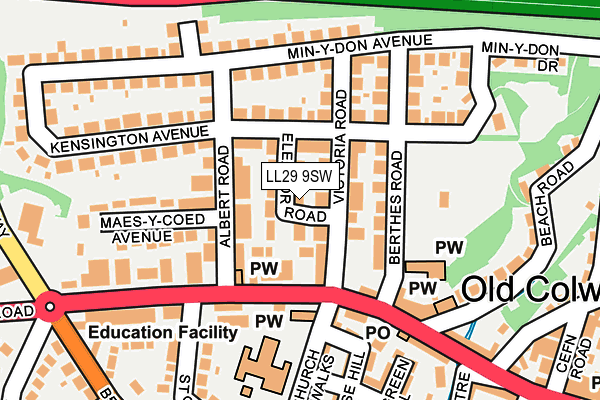 LL29 9SW map - OS OpenMap – Local (Ordnance Survey)