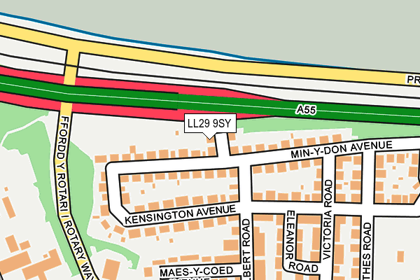 LL29 9SY map - OS OpenMap – Local (Ordnance Survey)