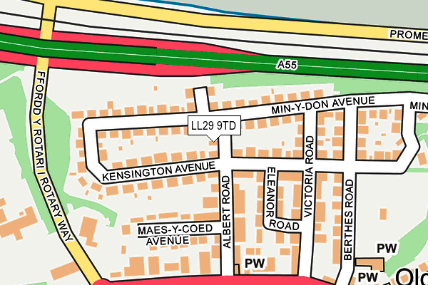 LL29 9TD map - OS OpenMap – Local (Ordnance Survey)