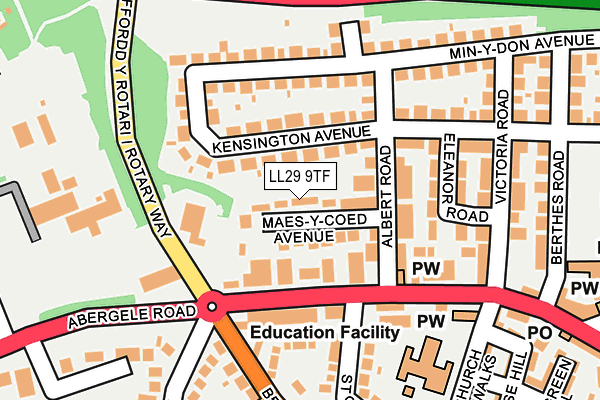 LL29 9TF map - OS OpenMap – Local (Ordnance Survey)