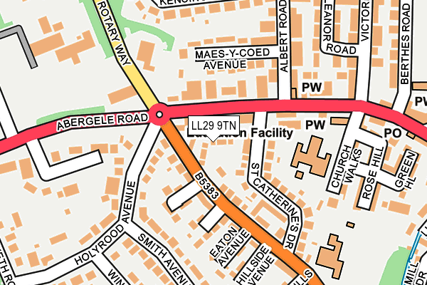 LL29 9TN map - OS OpenMap – Local (Ordnance Survey)