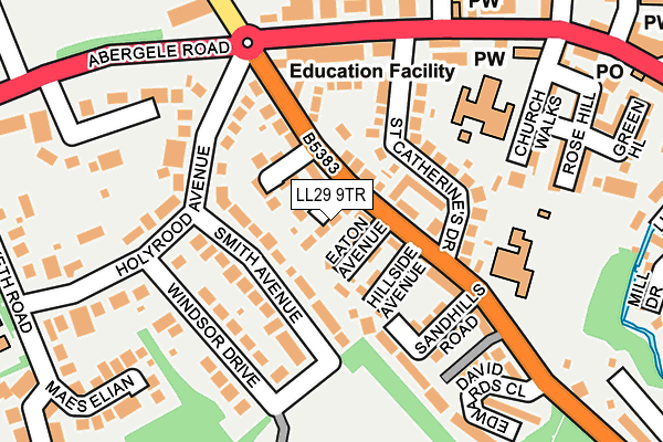LL29 9TR map - OS OpenMap – Local (Ordnance Survey)