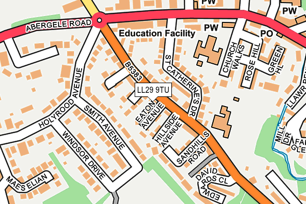 LL29 9TU map - OS OpenMap – Local (Ordnance Survey)