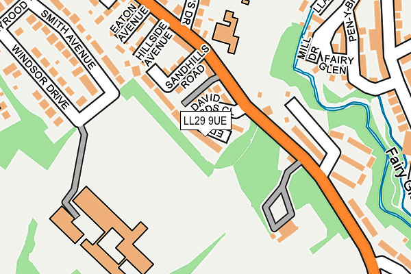 LL29 9UE map - OS OpenMap – Local (Ordnance Survey)