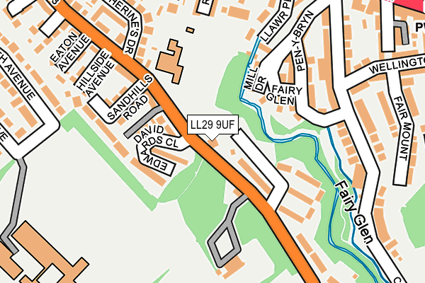 LL29 9UF map - OS OpenMap – Local (Ordnance Survey)