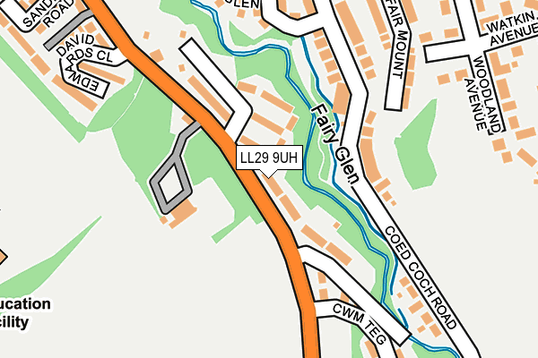 LL29 9UH map - OS OpenMap – Local (Ordnance Survey)