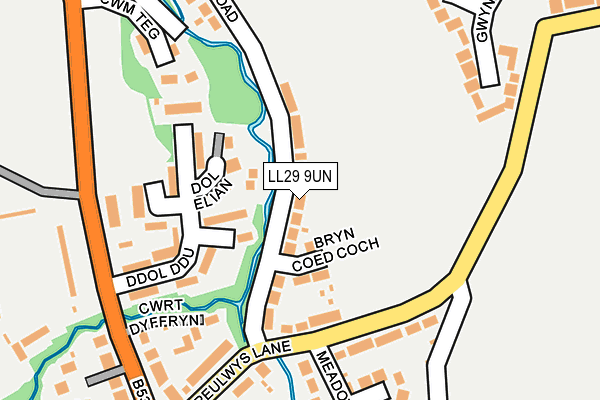 LL29 9UN map - OS OpenMap – Local (Ordnance Survey)