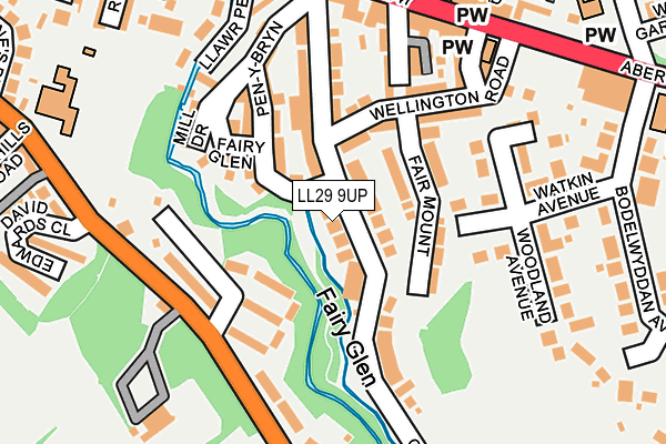 LL29 9UP map - OS OpenMap – Local (Ordnance Survey)