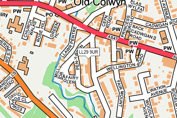 LL29 9UR map - OS OpenMap – Local (Ordnance Survey)
