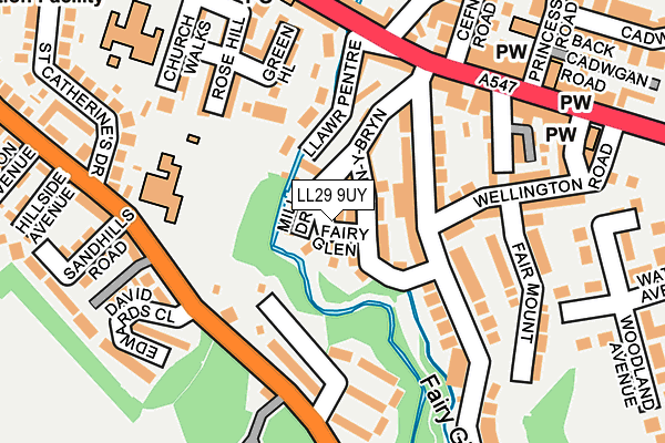 LL29 9UY map - OS OpenMap – Local (Ordnance Survey)