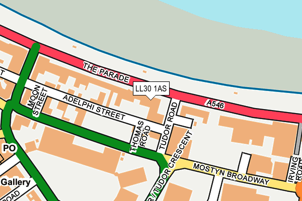 LL30 1AS map - OS OpenMap – Local (Ordnance Survey)