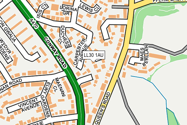 LL30 1AU map - OS OpenMap – Local (Ordnance Survey)