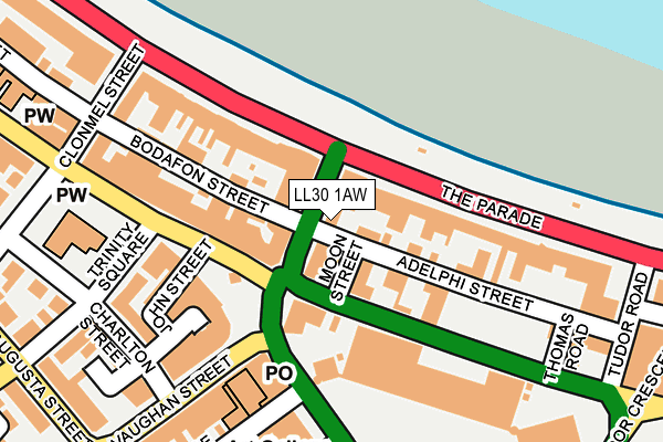 LL30 1AW map - OS OpenMap – Local (Ordnance Survey)