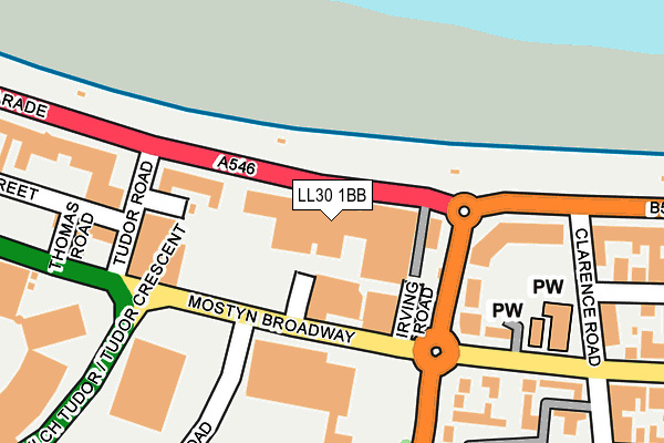 LL30 1BB map - OS OpenMap – Local (Ordnance Survey)