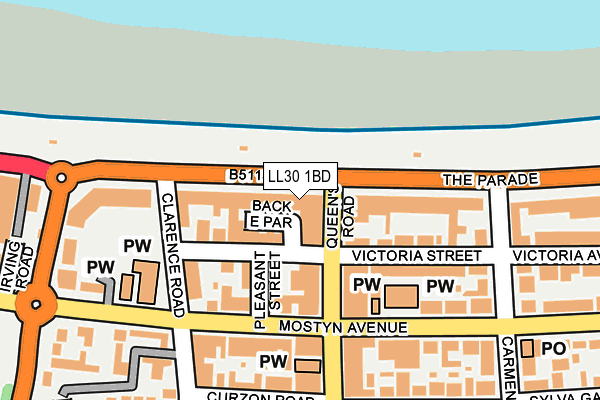 LL30 1BD map - OS OpenMap – Local (Ordnance Survey)