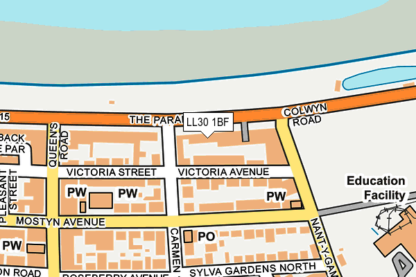 LL30 1BF map - OS OpenMap – Local (Ordnance Survey)