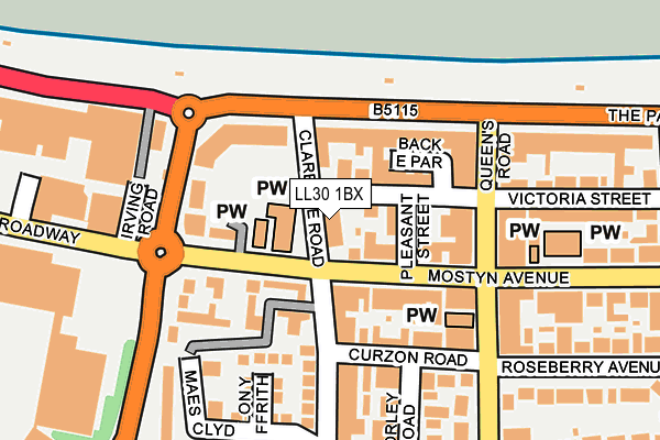 LL30 1BX map - OS OpenMap – Local (Ordnance Survey)