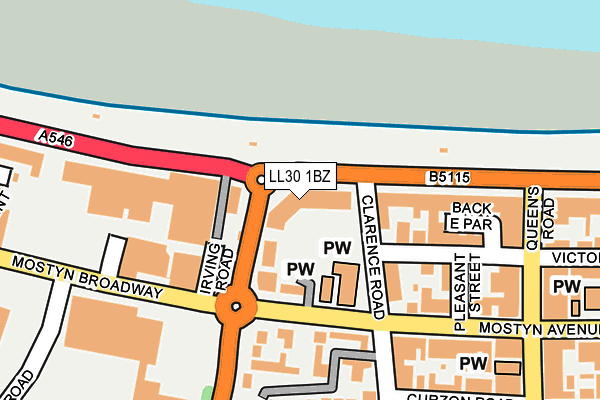 LL30 1BZ map - OS OpenMap – Local (Ordnance Survey)