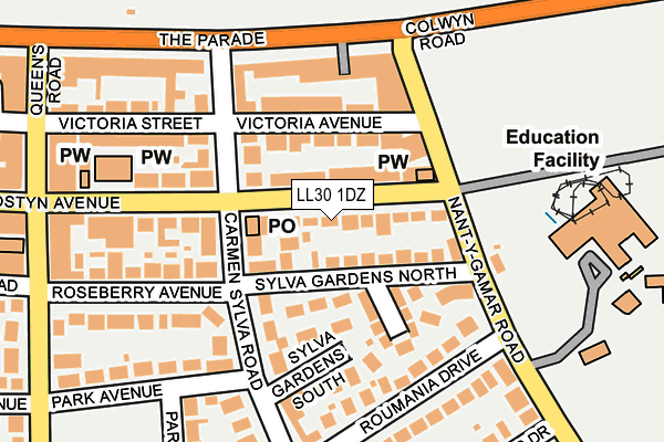 LL30 1DZ map - OS OpenMap – Local (Ordnance Survey)