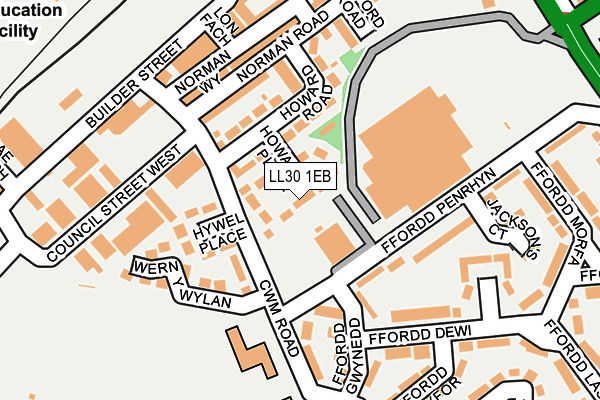 LL30 1EB map - OS OpenMap – Local (Ordnance Survey)