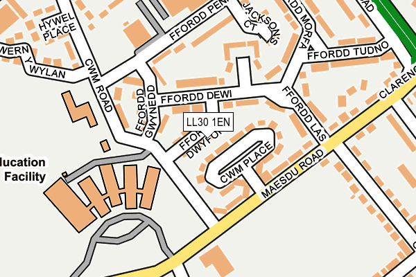 LL30 1EN map - OS OpenMap – Local (Ordnance Survey)
