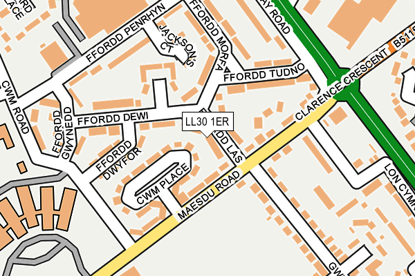 LL30 1ER map - OS OpenMap – Local (Ordnance Survey)