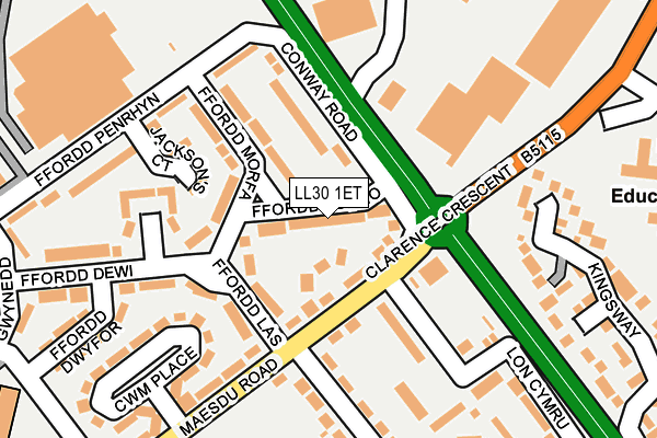 LL30 1ET map - OS OpenMap – Local (Ordnance Survey)