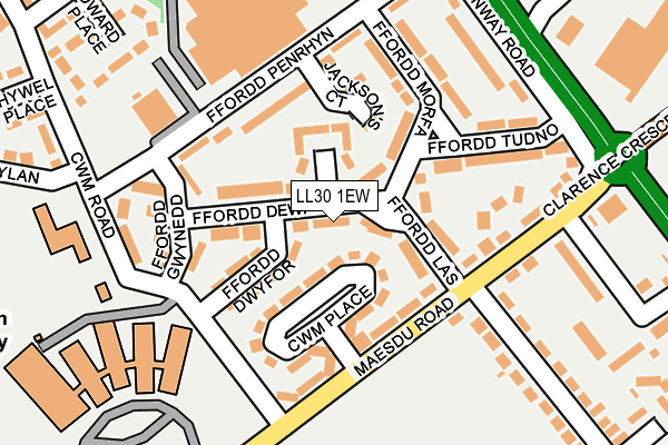 LL30 1EW map - OS OpenMap – Local (Ordnance Survey)