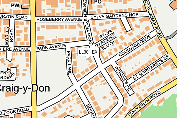 LL30 1EX map - OS OpenMap – Local (Ordnance Survey)