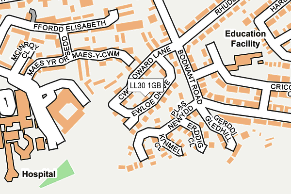 LL30 1GB map - OS OpenMap – Local (Ordnance Survey)