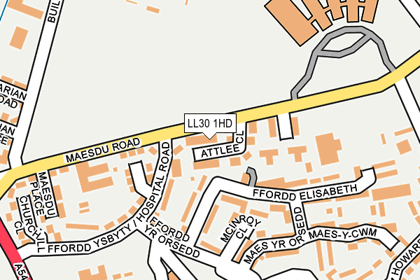 LL30 1HD map - OS OpenMap – Local (Ordnance Survey)