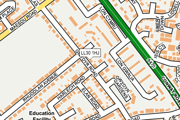 LL30 1HJ map - OS OpenMap – Local (Ordnance Survey)