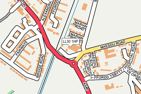 LL30 1HP map - OS OpenMap – Local (Ordnance Survey)