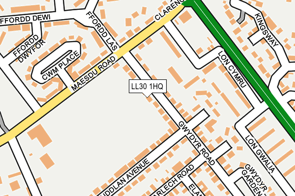 LL30 1HQ map - OS OpenMap – Local (Ordnance Survey)