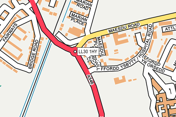 LL30 1HY map - OS OpenMap – Local (Ordnance Survey)