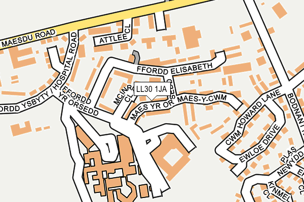 LL30 1JA map - OS OpenMap – Local (Ordnance Survey)