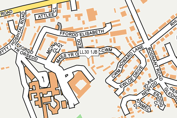 LL30 1JB map - OS OpenMap – Local (Ordnance Survey)