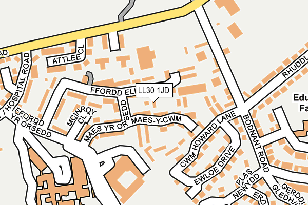 LL30 1JD map - OS OpenMap – Local (Ordnance Survey)