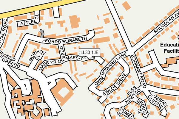 LL30 1JE map - OS OpenMap – Local (Ordnance Survey)