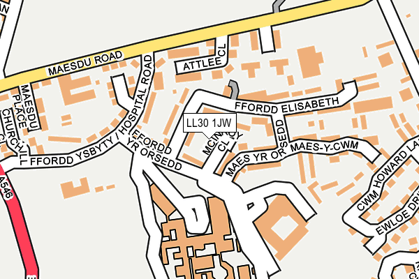 LL30 1JW map - OS OpenMap – Local (Ordnance Survey)