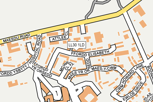 LL30 1LD map - OS OpenMap – Local (Ordnance Survey)